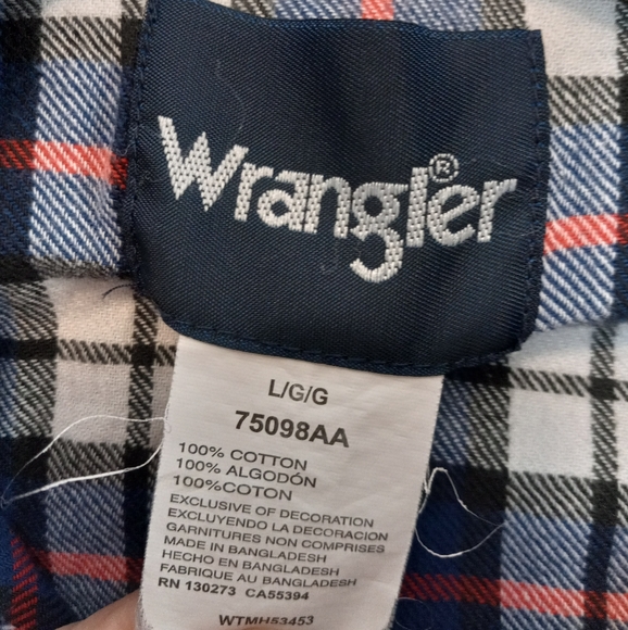 Wrangler Pearl Snap Button Up Western Mens Shirt Mens Size L - Picture 4 of 4
